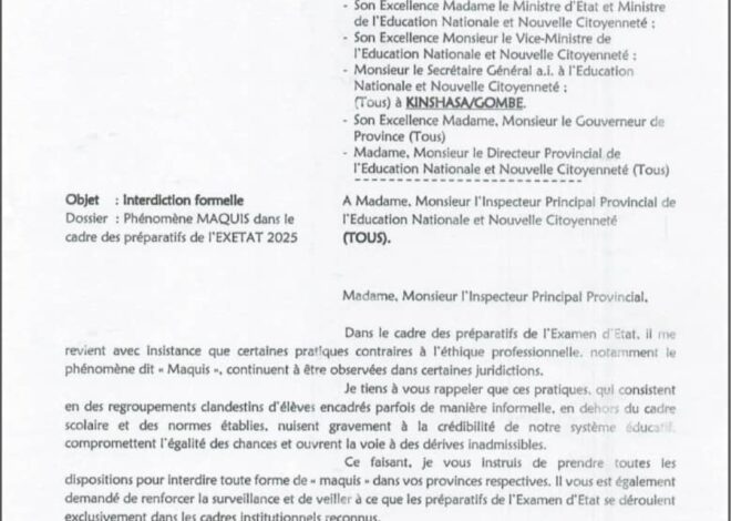 EXETAT 2025 : Les “maquis” scolaires formellement interdits par  l’Inspecteur Général de l’Edu-NC